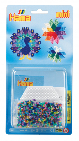 Seturi MINI in blister - Păunul - set de 2000 mărgele Hama mini în blister