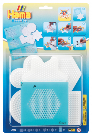 Seturi MIDI in blister - Set de 5 planșete Hama midi și 1 hârtie autoadezivă Bead Tac în bășică