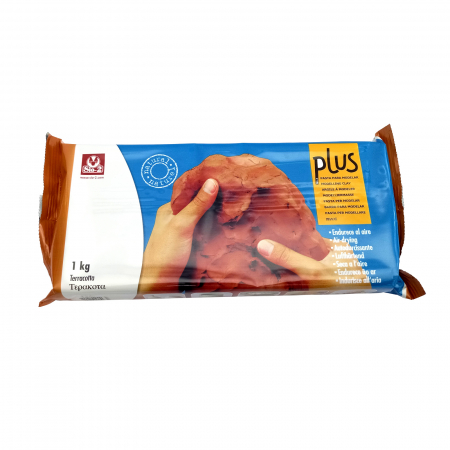 Modelare - Argilă de modelare naturală teracota cu uscare la aer SIO-2 PLUS®, 1 kg