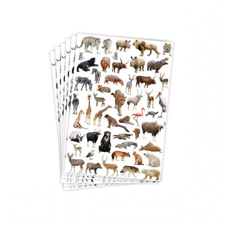 Hârtii - Autocolant animale sălbatice, 300 bucăți