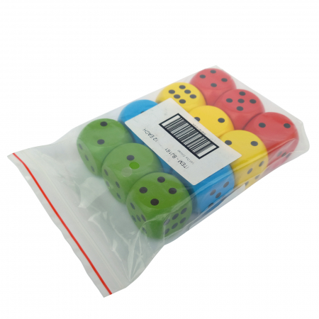 Jocuri matematice - Set de 12 zaruri gigant în 4 culori