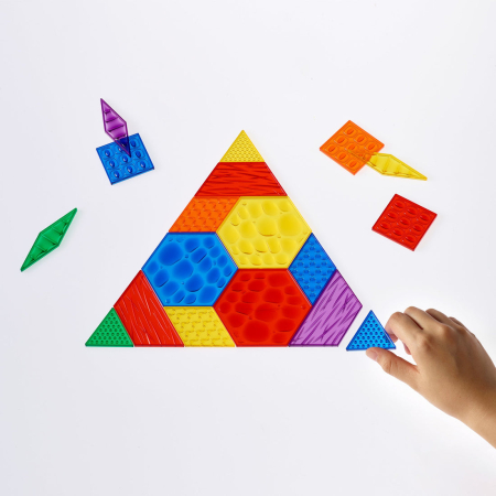 Blocuri geometrice senzoriale translucide, 60 piese [2]