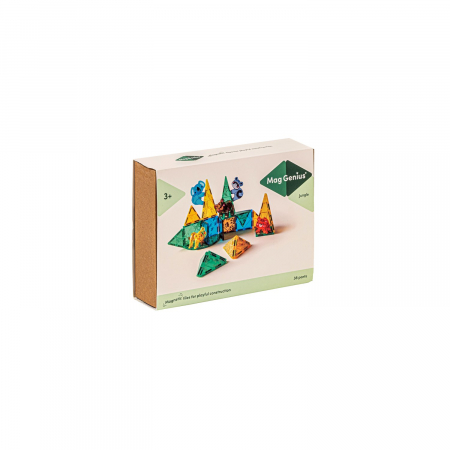 Jucarii de constructii - Blocuri magnetice de construcție Jungle, set de 38 de piese