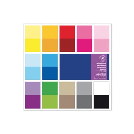 Speciale - Set cu 24 hârtii de scrapbooking - culori asortate