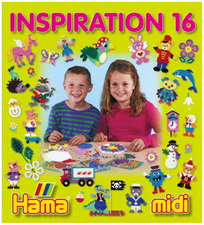 Mărgele MIDI în găleată - Carte cu modele colorate HAMA MIDI, INSPIRATII 16