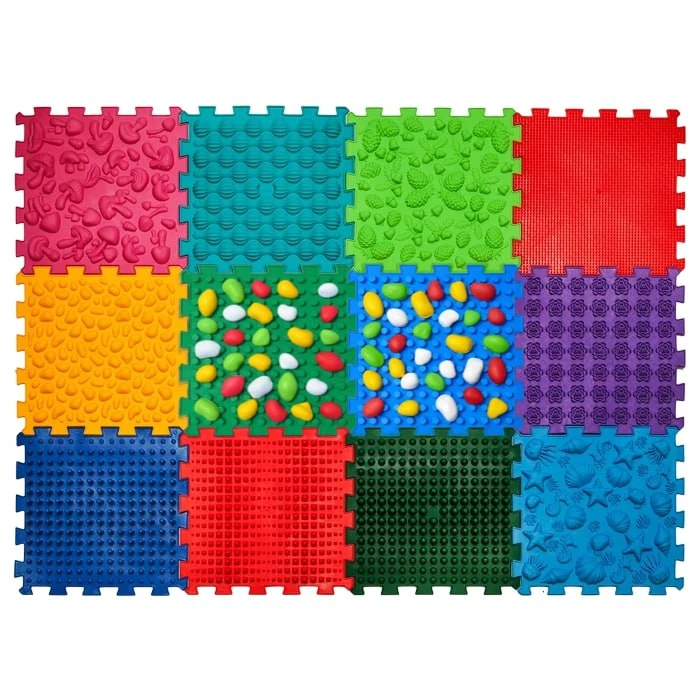 Produse - Covoraș de masaj Ortek Mix, 12 bucăți + set de 56 Pietre