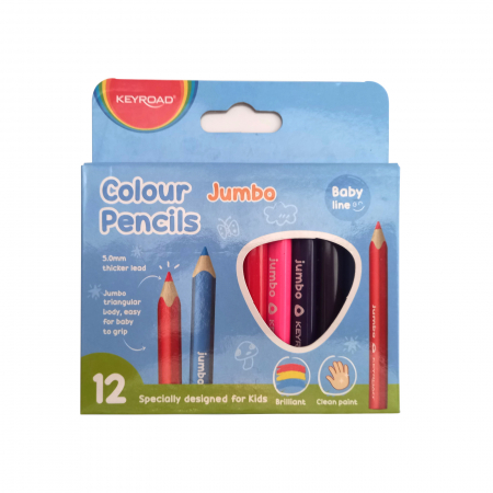 Instrumente de scris - Creioane colorate Jumbo, formă triunghiulară, pachet de 12 bucăți