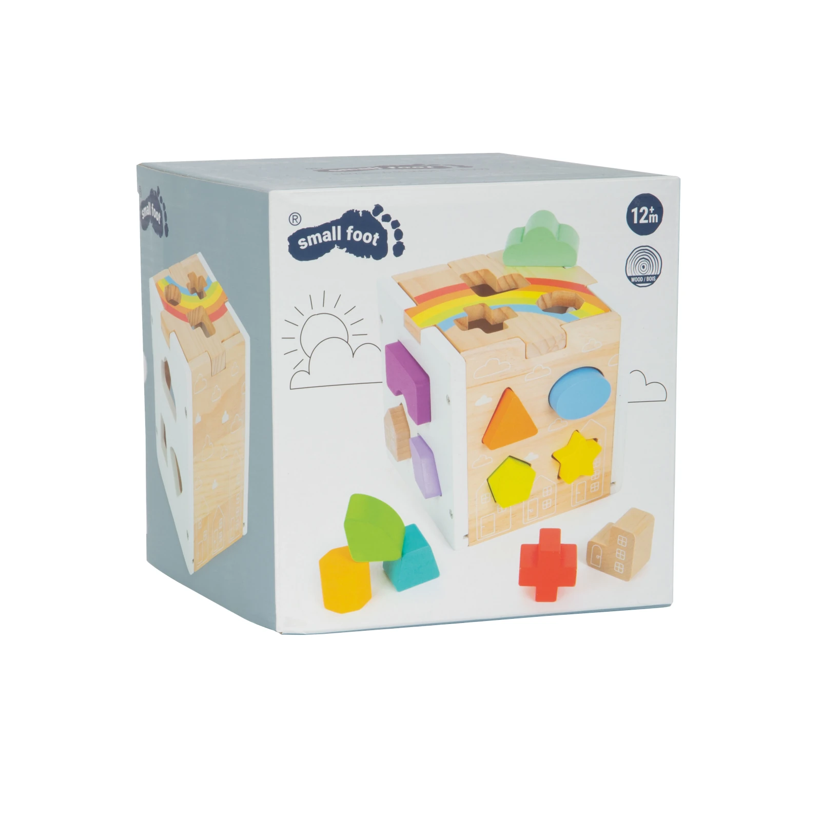 Cub de sortare forme din lemn – Curcubeu [10]