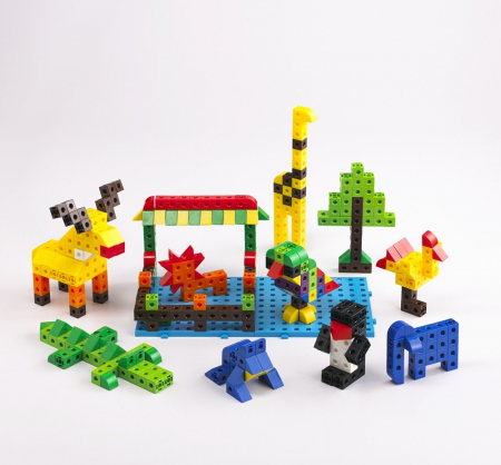 Creativitate si indemanare - Cuburi de construcții interconectabile, Edx Education, set de 500 bucăți, multicolor