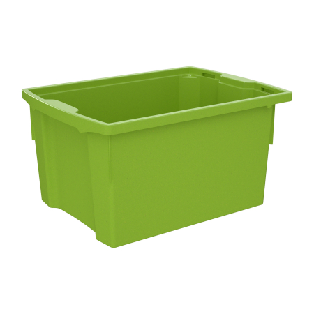 Spații de joacă - Cutie de depozitare stivuibilă pentru școală și grădiniță, mărimea L - verde