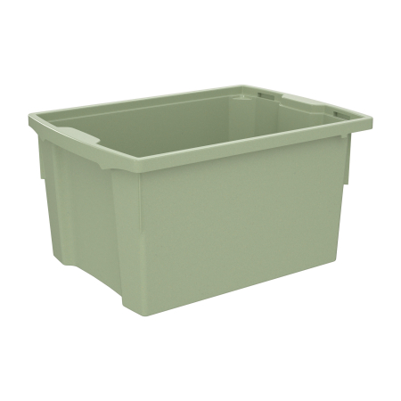 Spații de joacă - Cutie de depozitare stivuibilă pentru școală și grădiniță, mărimea L - verde pastel