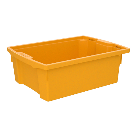 Mobilier gradinita - Cutie de depozitare stivuibilă pentru școală și grădiniță, mărimea M - galben