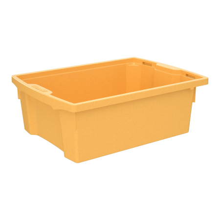 Mobilier gradinita - Cutie de depozitare stivuibilă pentru școală și grădiniță, mărimea M - curry
