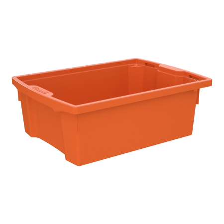 Mobilier gradinita - Cutie de depozitare stivuibilă pentru școală și grădiniță, mărimea M - coral