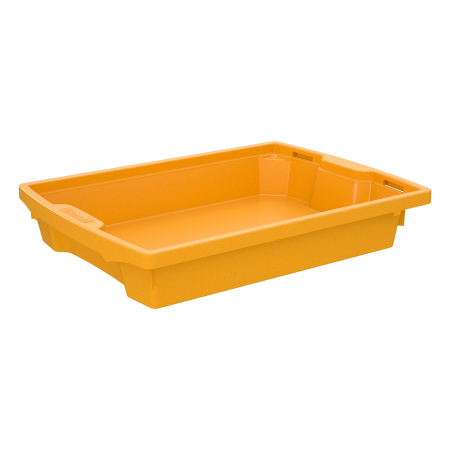 Mobilier gradinita - Cutie de depozitare stivuibilă pentru școală și grădiniță, mărimea S - galben