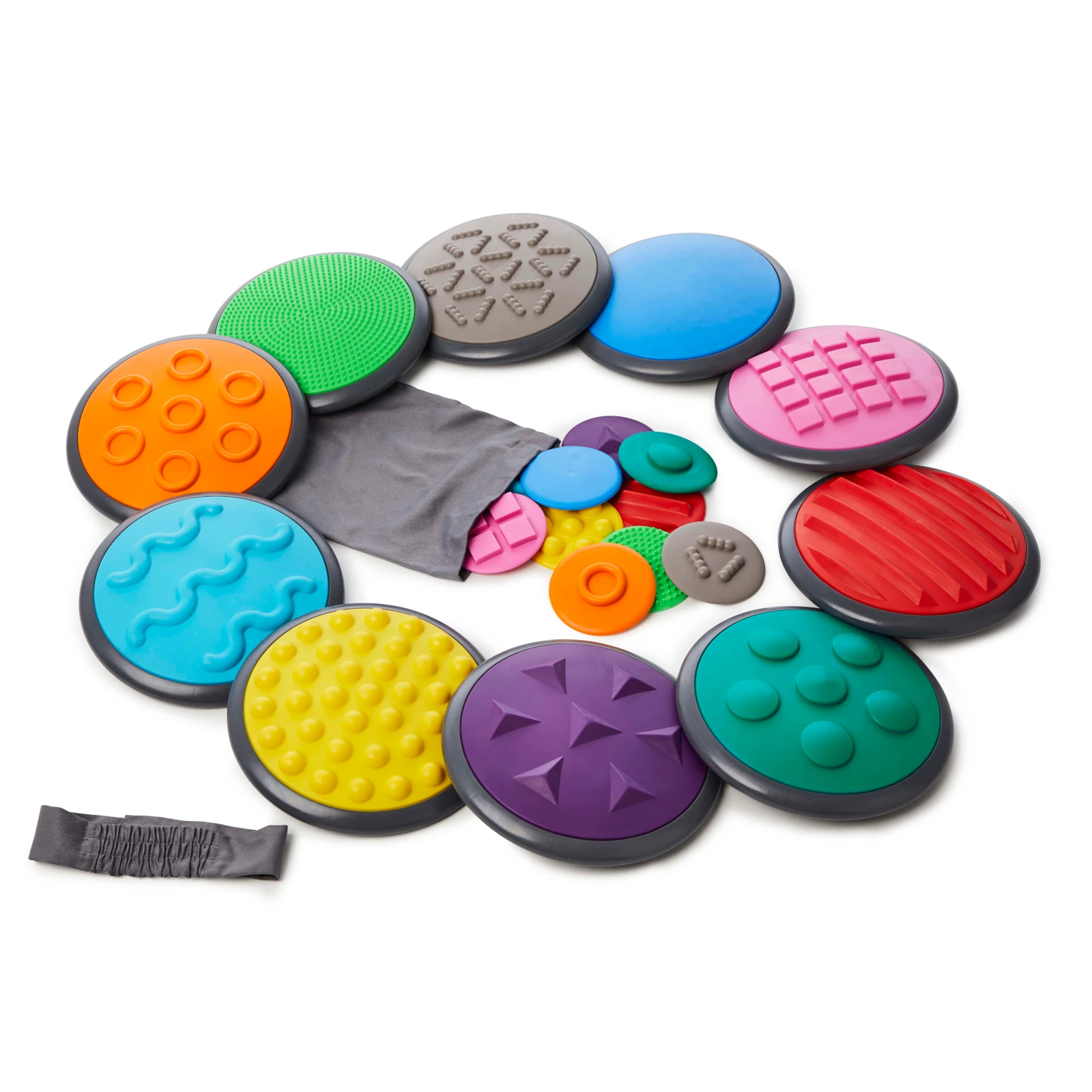 Dezvoltare psihomotrica - Discuri tactile, set complet de 10 perechi