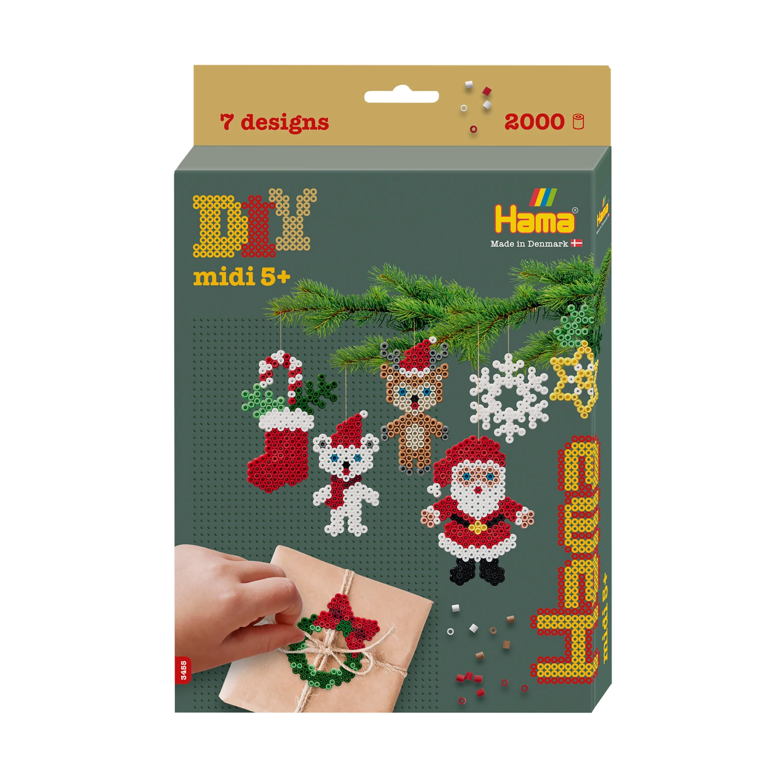 Produse - Distracție de sărbători - 2000 mărgele Hama midi în cutie cu agățător