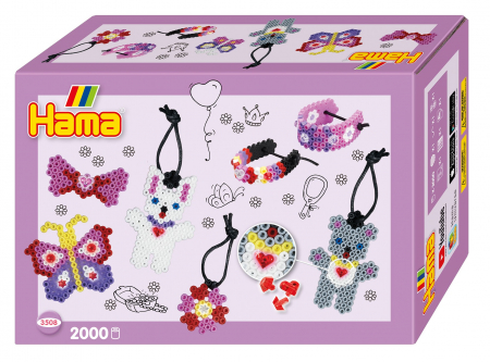 Seturi MIDI in cutie - FASHION - 2000 mărgele HAMA MIDI în cutie cadou MIC