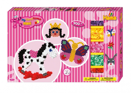 Margele HAMA MAXI - FETE - 900 margele HAMA MAXI in cutie de cadou MARE