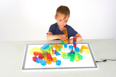 Set de 50 buc cuburi de construcții COLORATE transparente din plastic [1]