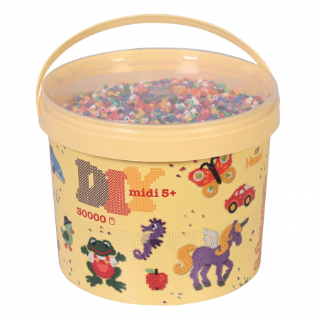 Mărgele HAMA MIDI - Găleată cu 30000 mărgele de călcat Hama midi mix de 10 culori uzuale (mix-00)
