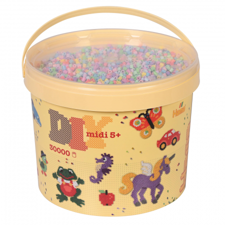 Mărgele HAMA MIDI - Găleată cu 30000 mărgele de călcat Hama midi mix de 10 culori pastel (mix-50)
