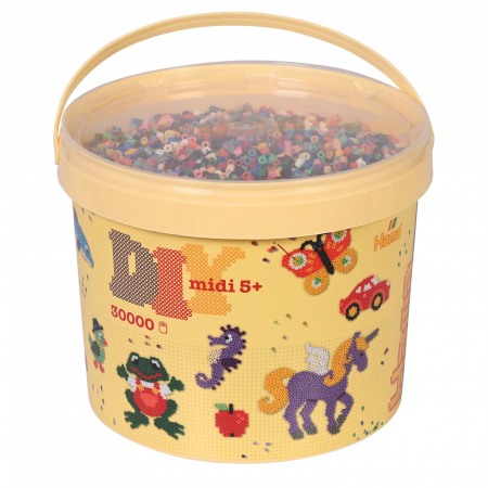 Mărgele HAMA MIDI - Găleată cu 30000 mărgele de călcat Hama midi mix de 22 culori (mix-67)