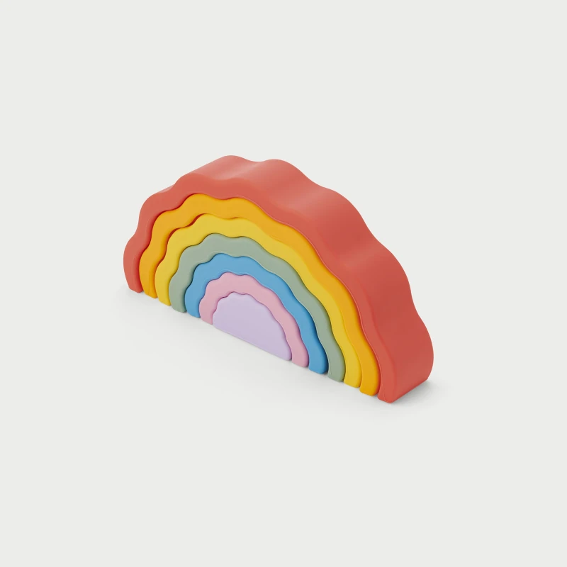 Creativitate si indemanare - Joc de stimulare senzorială curcubeu SiliSoft Wobble Rainbow
