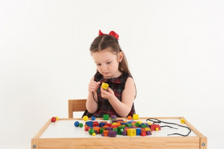 Mărgele de sortat din lemn MIJLOCII, 144 buc pe set [1]