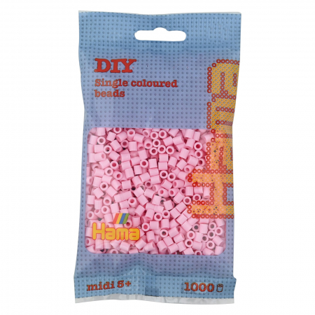 Produse - Mărgele de călcat HAMA MIDI Roz Pastel 1000 buc în punguliță