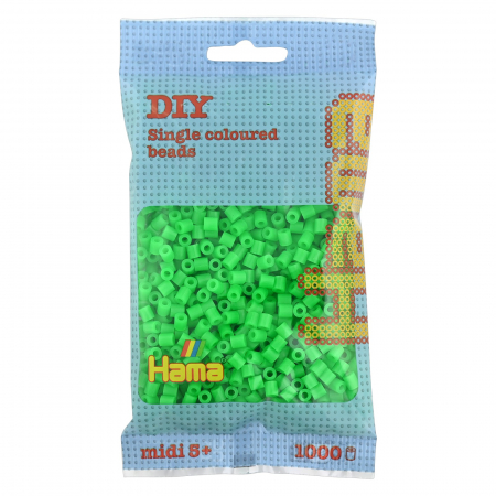 Mărgele MIDI în săculeț - Mărgele de călcat HAMA MIDI Verde Fluorescent