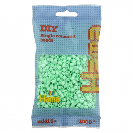 Mărgele MIDI în săculeț - Mărgele de călcat HAMA MIDI Verde mentă Pastel 1000 buc în punguliță