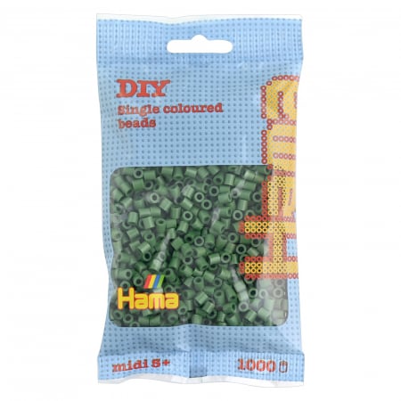 Mărgele MIDI în săculeț - Mărgele de călcat Hama midi verde pădure pastel 1000 buc în punguliță