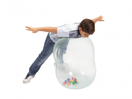Minge fizioterapie alună Physio Activity Roll, diametru 55, transparent, cu mingi în interior [4]