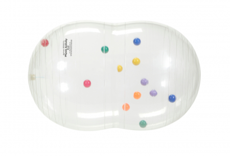 Mingi terapeutice - Minge fizioterapie alună Physio Activity Roll, diametru 55, transparent, cu mingi în interior