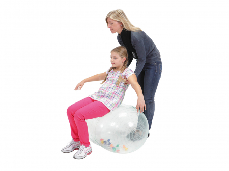 Minge fizioterapie alună Physio Activity Roll, diametru 55, transparent, cu mingi în interior [2]