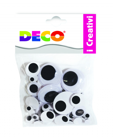 Diverse materiale mici - Ochiuri alb-negru, set de 50