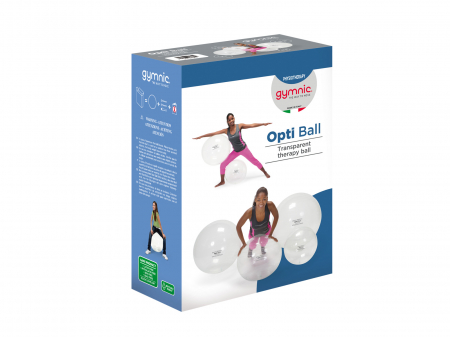 Mingi terapeutice - Minge fizioterapie transparentă Opti Ball, de 55 cm
