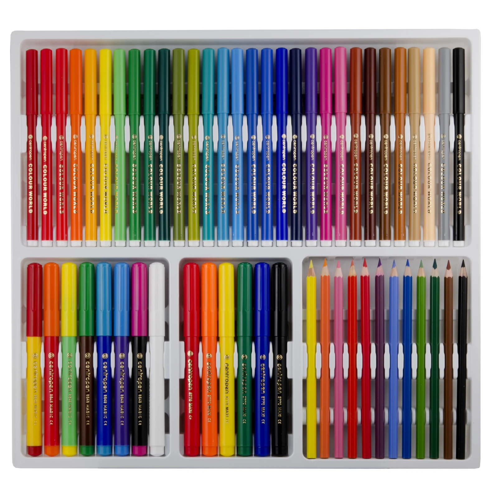 Paleta de culori - Set creativ cu 60 de markere lavabile, creioane colorate, foi de colorat [2]