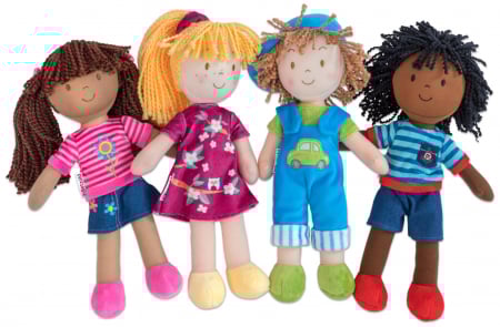 Dezvoltarea limbajului - Păpuși din pânză personalizate, 4 personaje