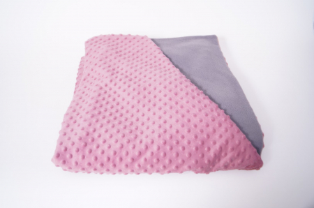 Amenajări camere senzoriale - Pătură ponderată 3 kg, 90 x 100 cm – roz cu gri