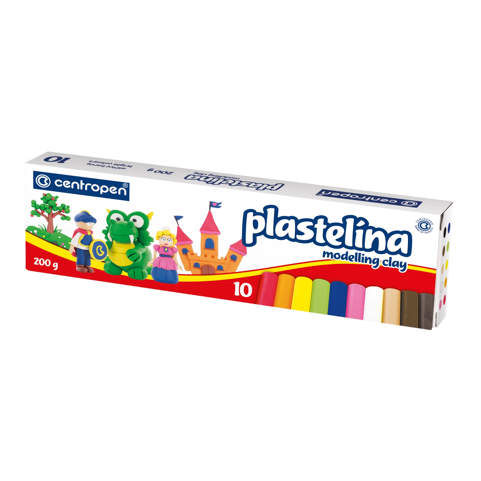 Plastilină - Plastilină, 10 culori, 200 g