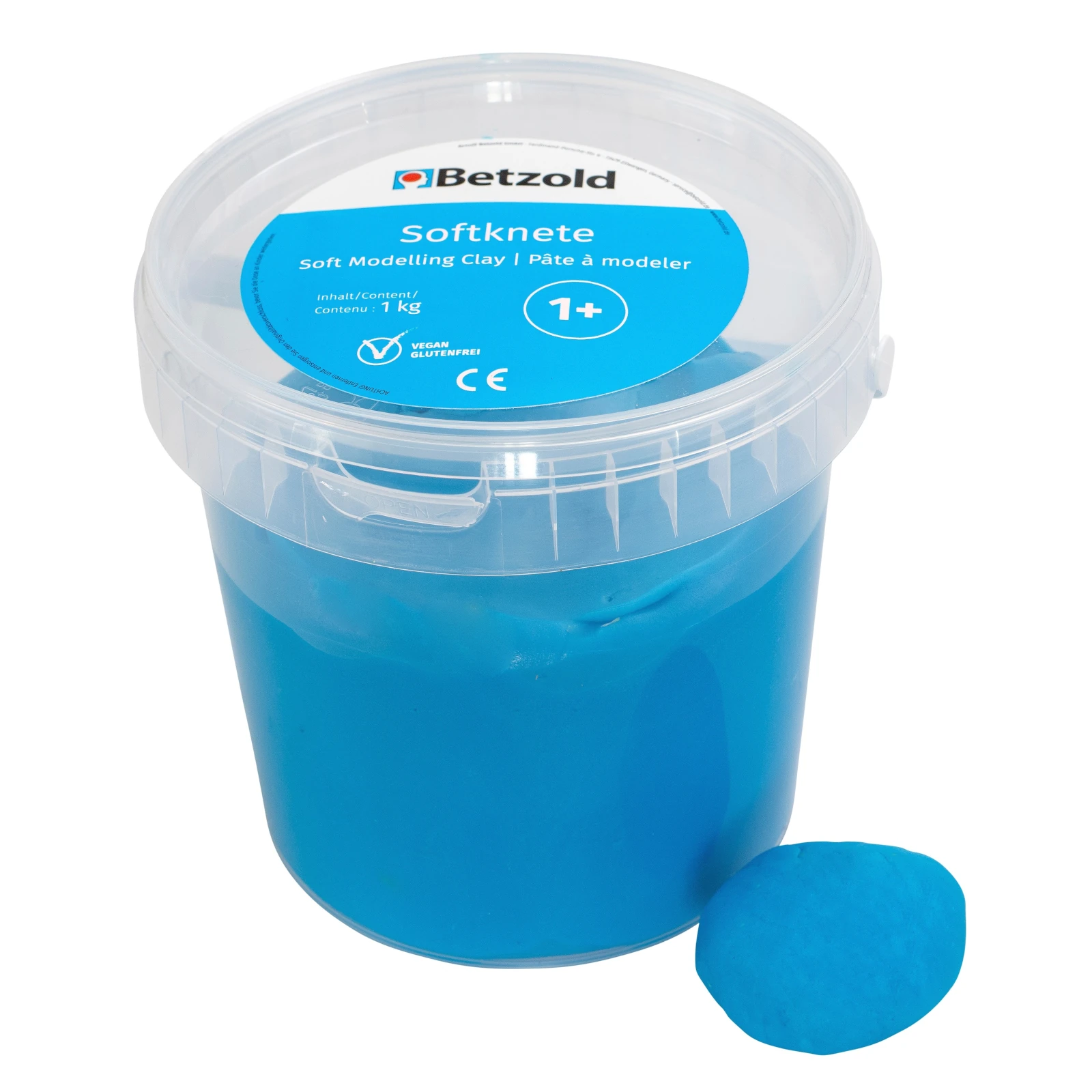 Plastilină - Plastilină moale în găleată, 1 kg - albastru