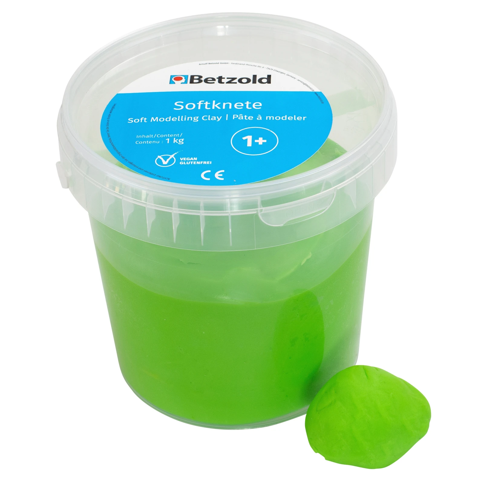 Plastilină - Plastilină moale în găleată, 1 kg - verde