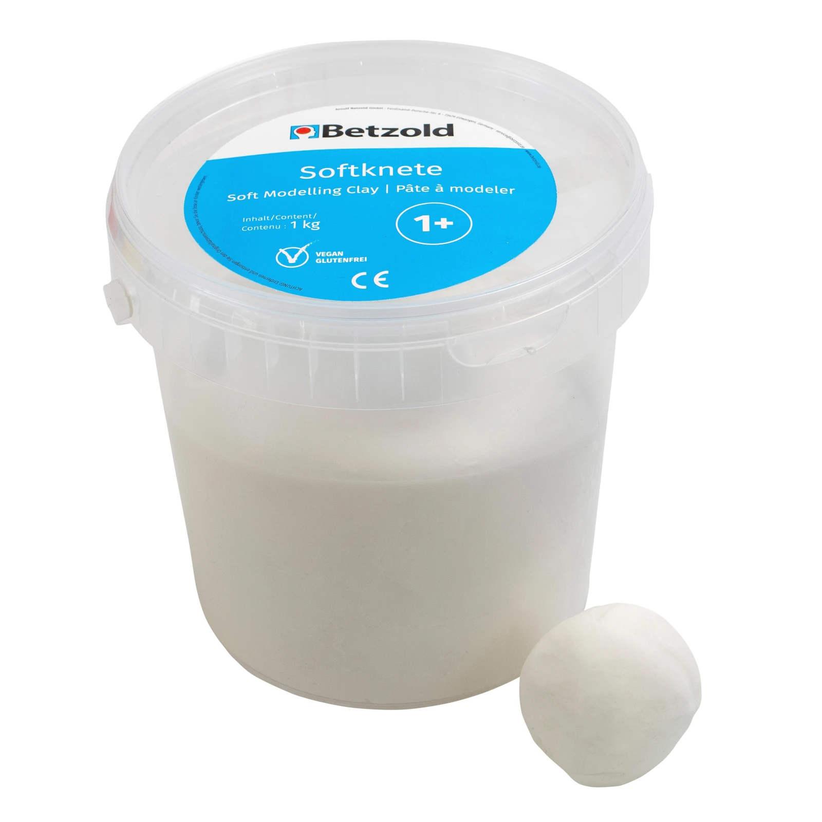 Plastilină - Plastilină moale în găleată, 1 kg - alb