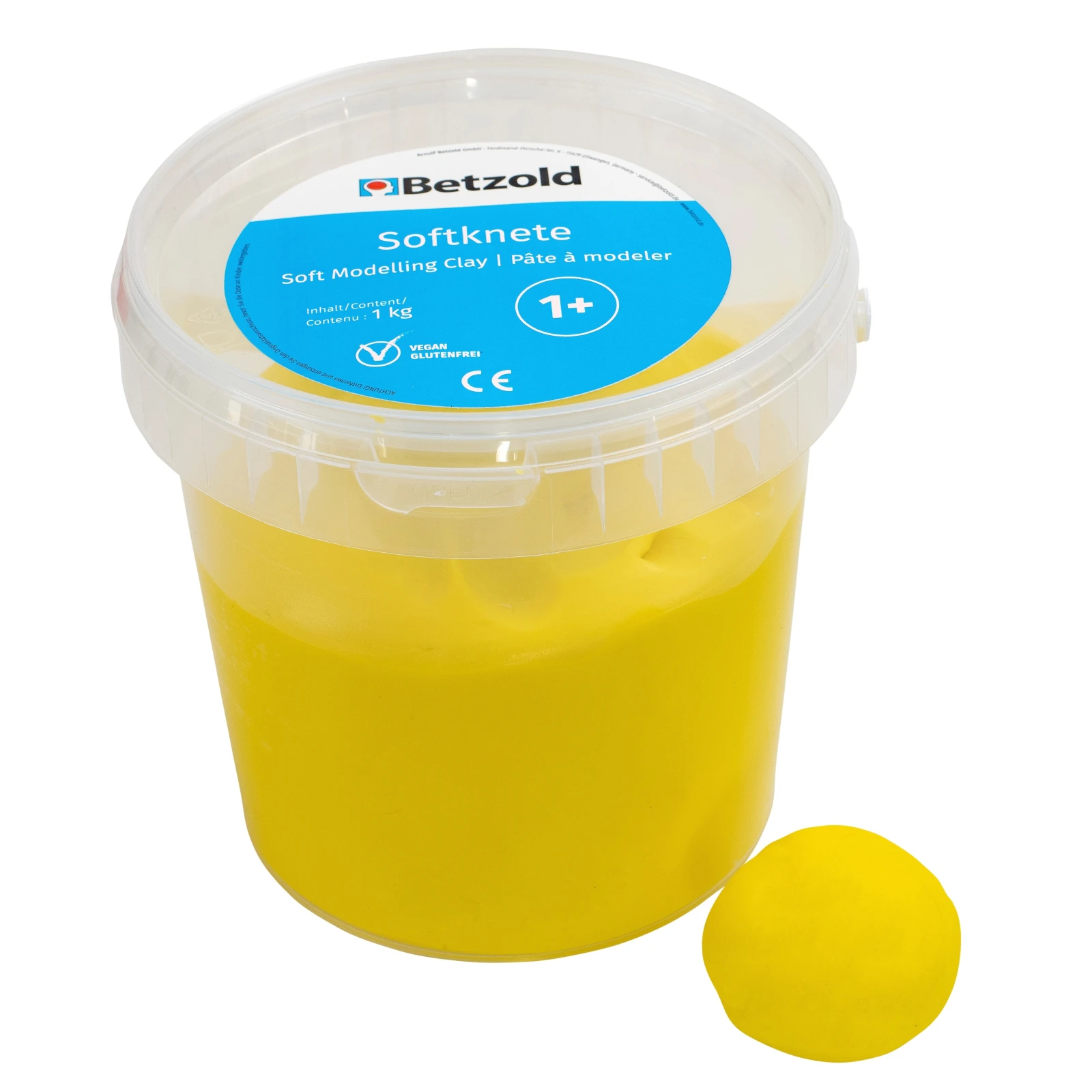 Plastilină - Plastilină moale în găleată, 1 kg - galben