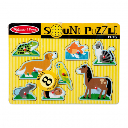 Dezvoltare timpurie - Puzzle cu sunete - animale de companie