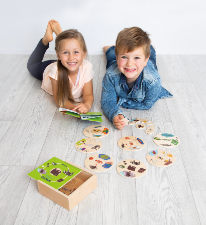 Puzzle din lemn de asociere specii de animale și medii de viață [17]