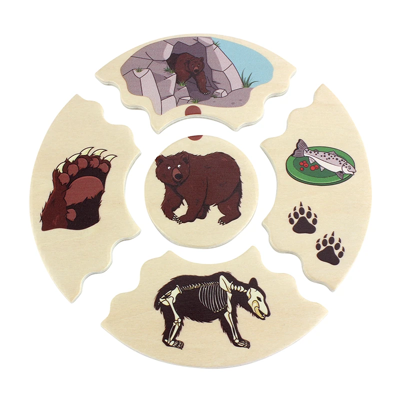 Puzzle din lemn de asociere specii de animale și medii de viață [3]