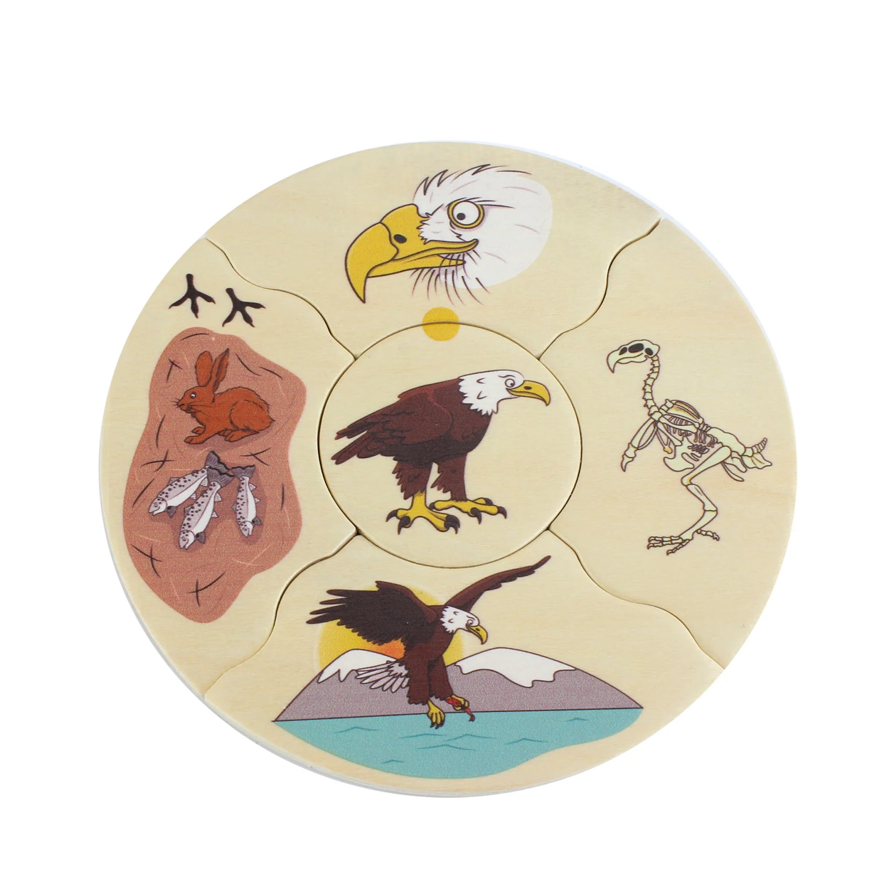 Puzzle din lemn de asociere specii de animale și medii de viață [8]